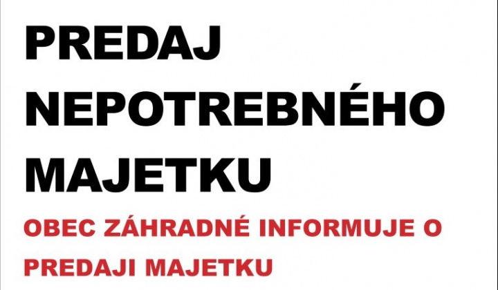 Fotka - Predaj nepotrebného majetku obce